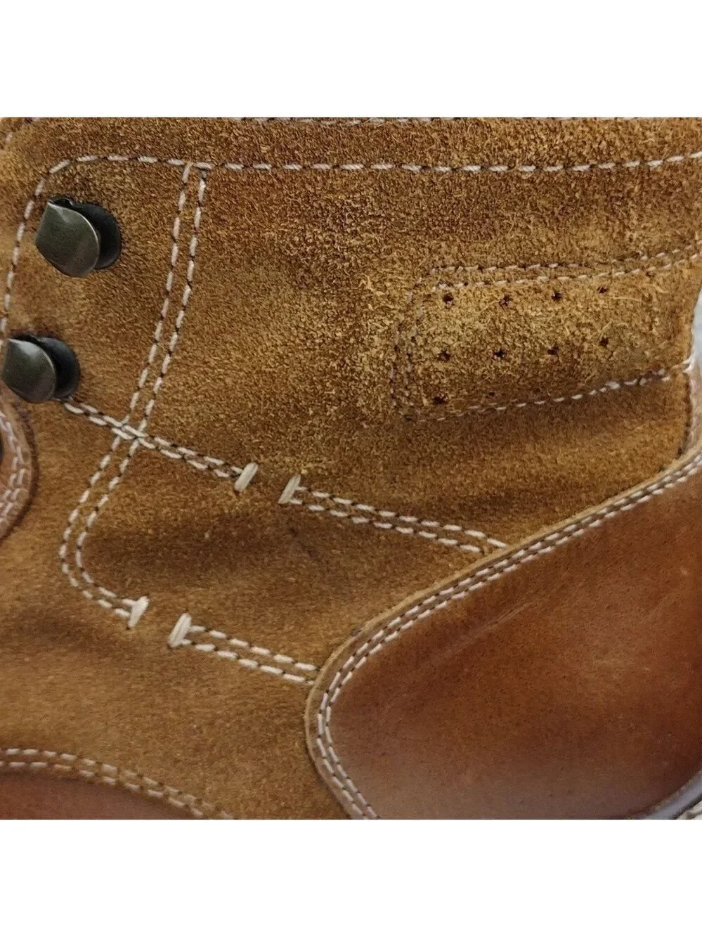 CREVO Drayton Chestnut Suede Leather Round Toe Hook Eyelet Lace Up Ankle Boot